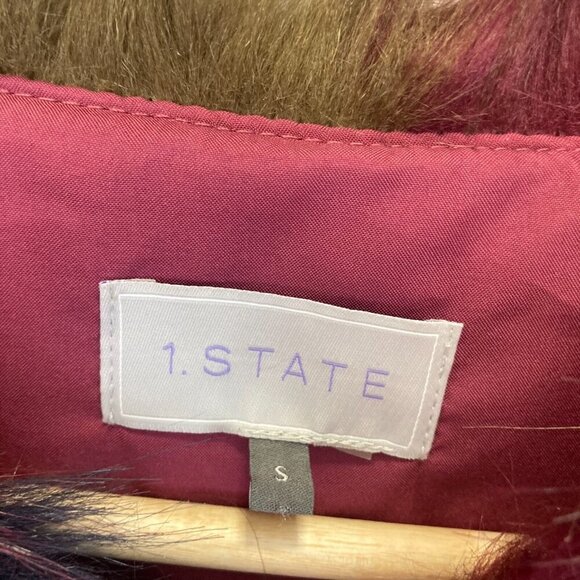 1.State Faux Fur Vest Multicolor Long Womens Small S Festival ASO Eliza Selfie - Picture 4 of 13